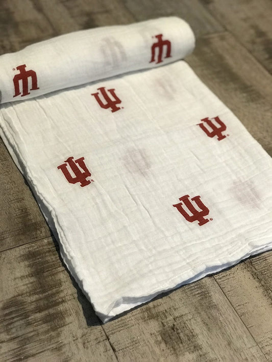 Three Little Anchors College Swaddle Blanket - Indiana Hoosiers - TLAIU100
