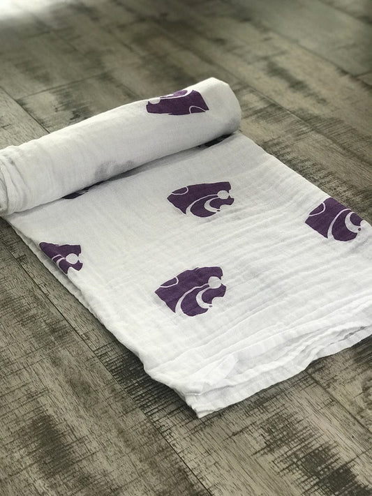 Three Little Anchors College Swaddle Blanket - Kansas State Wildcats - TLAKSU100