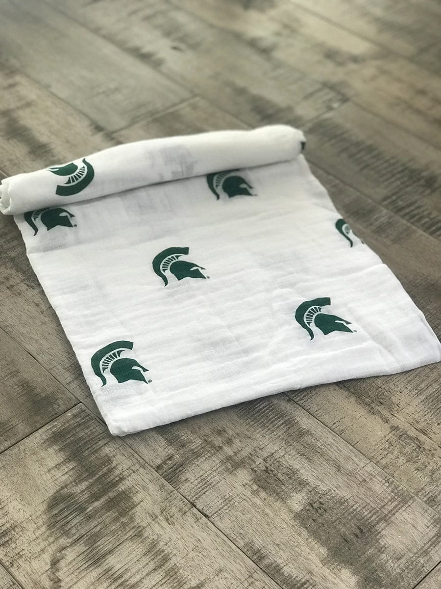 Three Little Anchors College Swaddle Blanket - Michigan State Spartans - TLAMCS100
