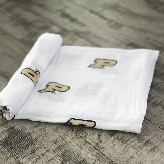 Three Little Anchors College Swaddle Blanket - Purdue Boilermakers - TLAPUR100
