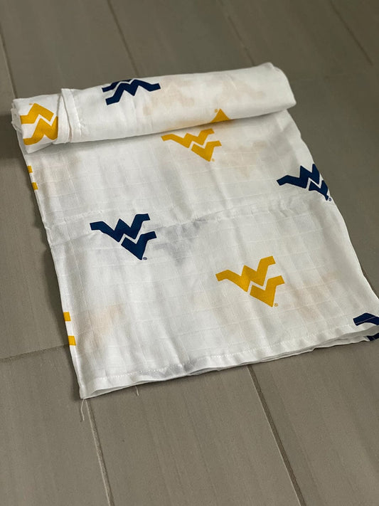 Three Little Anchors College Swaddle Blanket - West Virginia Mountaineers - TLAWVU100