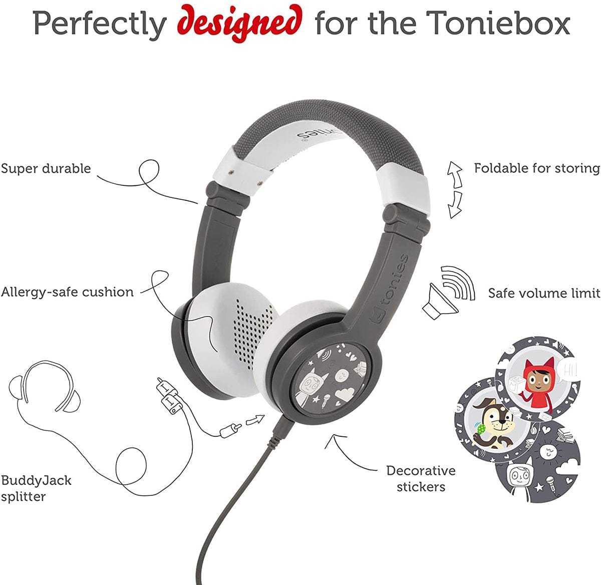 Tonies Headphones - Gray (3y+) - 10001355