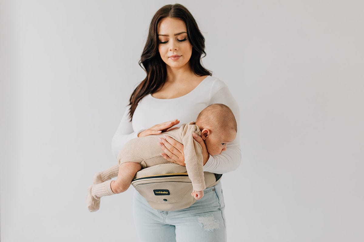 Tushbaby Hip Seat Carrier, Pebbled Vegan Leather - Cream - TB-VL-CREAM