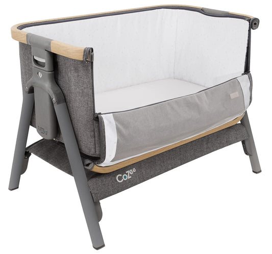 Tutti Bambini CoZee Bedside Crib - Oak / Charcoal - 211205-3590-USA