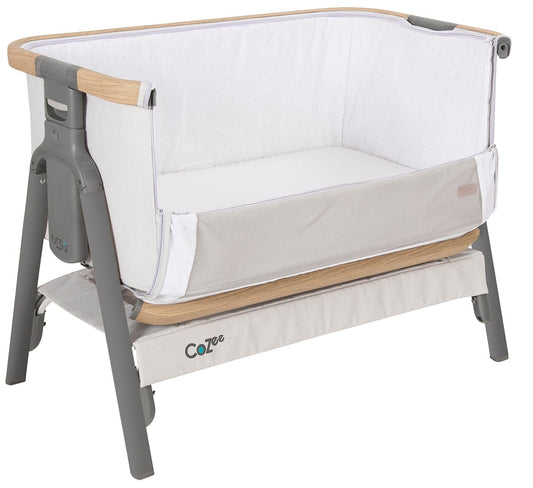 Tutti Bambini CoZee Bedside Crib - Oak / Sterling Silver - 211205-3596-USA
