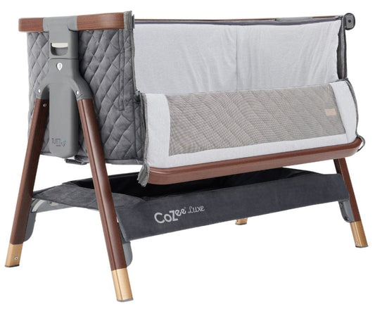Tutti Bambini CoZee Luxe Bedside Crib - Walnut / Slate