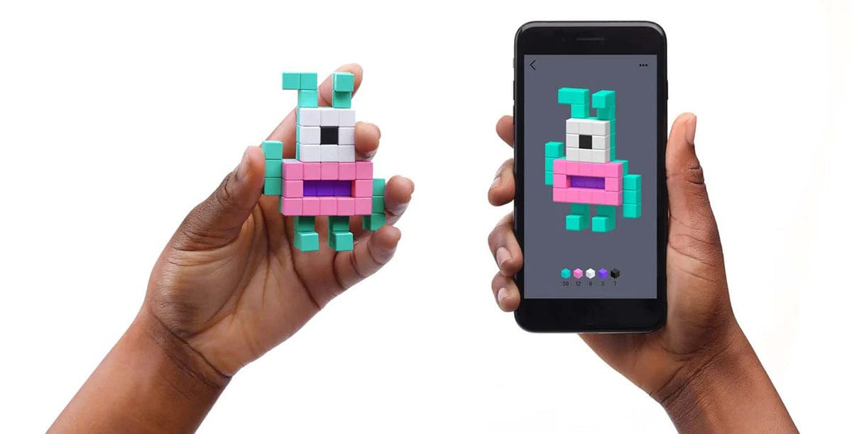 Ukidz PIXIO Mini Monster Iz - 23 Magnetic Blocks in 3 Colors - 1050206