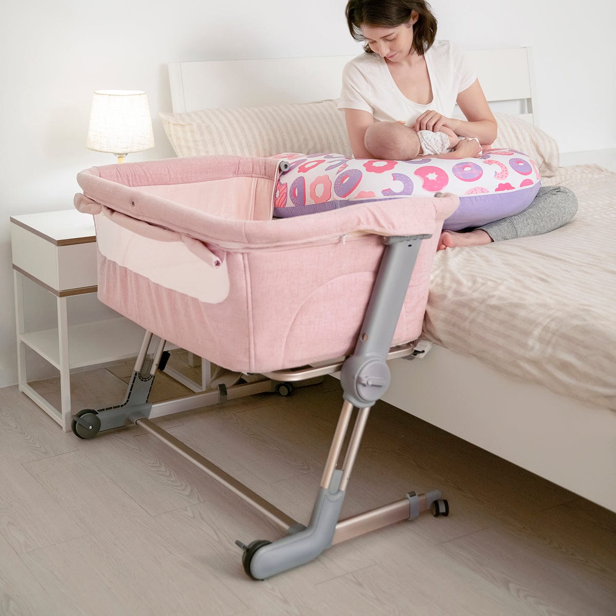 Unilove Hug Me Plus 3-in-1 Bedside Sleeper - Plum Pink - uni-hpp