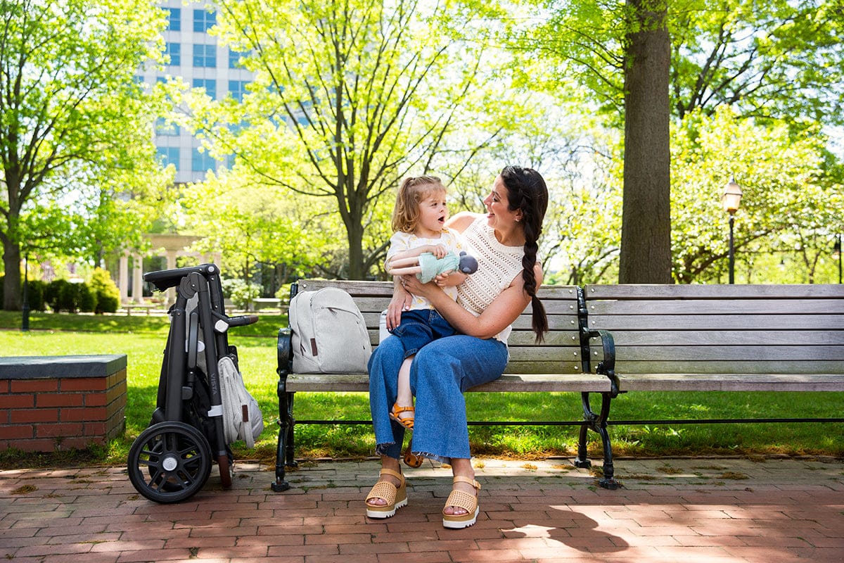 UPPAbaby Changing Backpack - Anthony (White and Grey Chenille / Chestnut Leather)