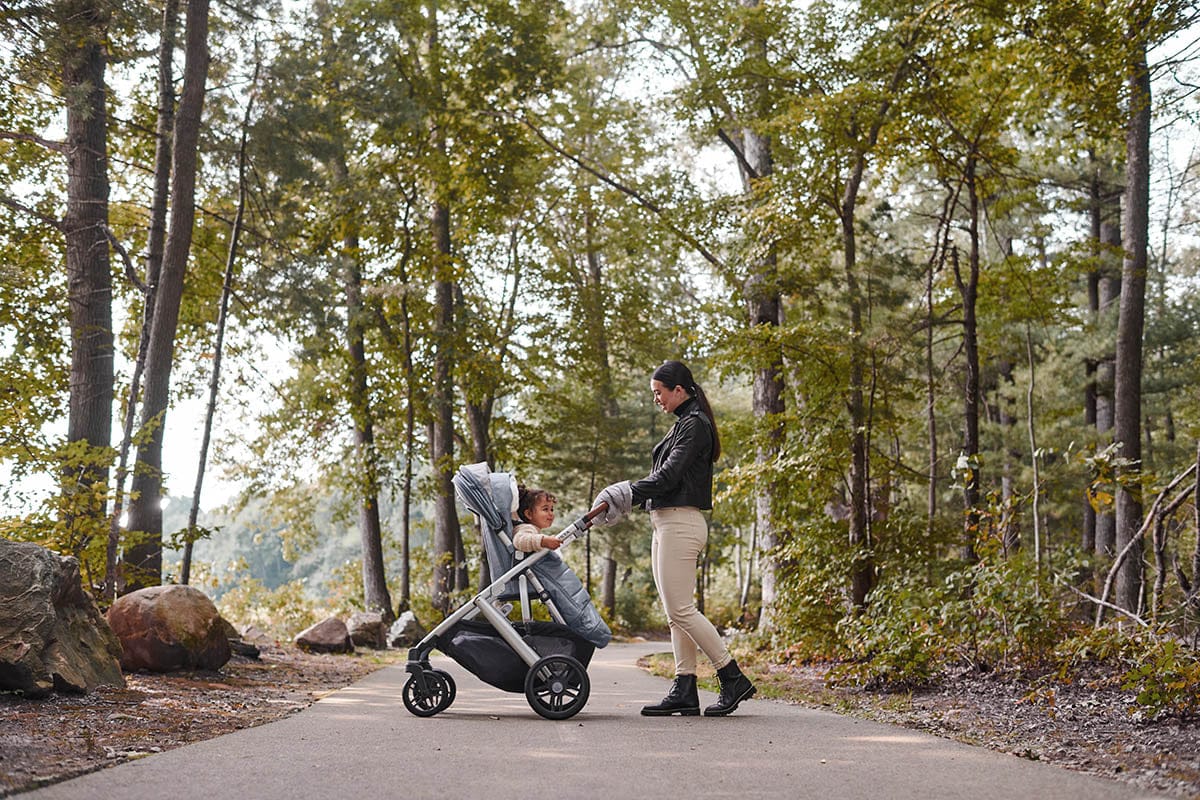 UPPAbaby Cozy Hand Muffs - Anthony (White and Grey Chenille)