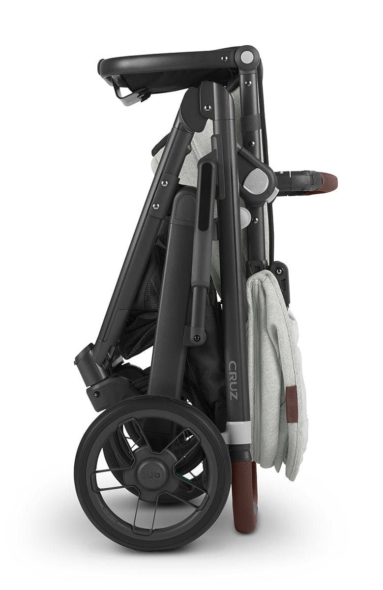 UPPAbaby CRUZ V2 Stroller - Anthony (White and Grey Chenille / Carbon / Chestnut Leather)