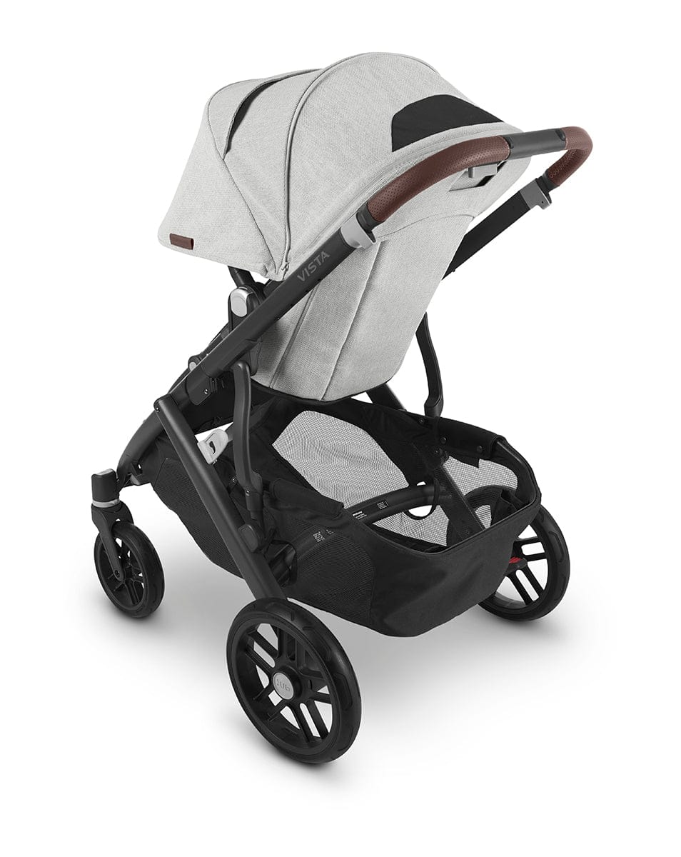 UPPAbaby Vista V2 Single-to-Double Stroller - Anthony (White and Grey Chenille / Carbon / Chestnut Leather)