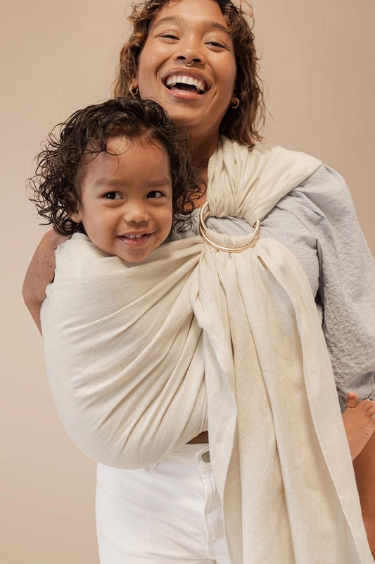 WildBird Linen Ring Sling, Standard (74") - Sparrow / Gold - RS-LTC-Sparrow-74G