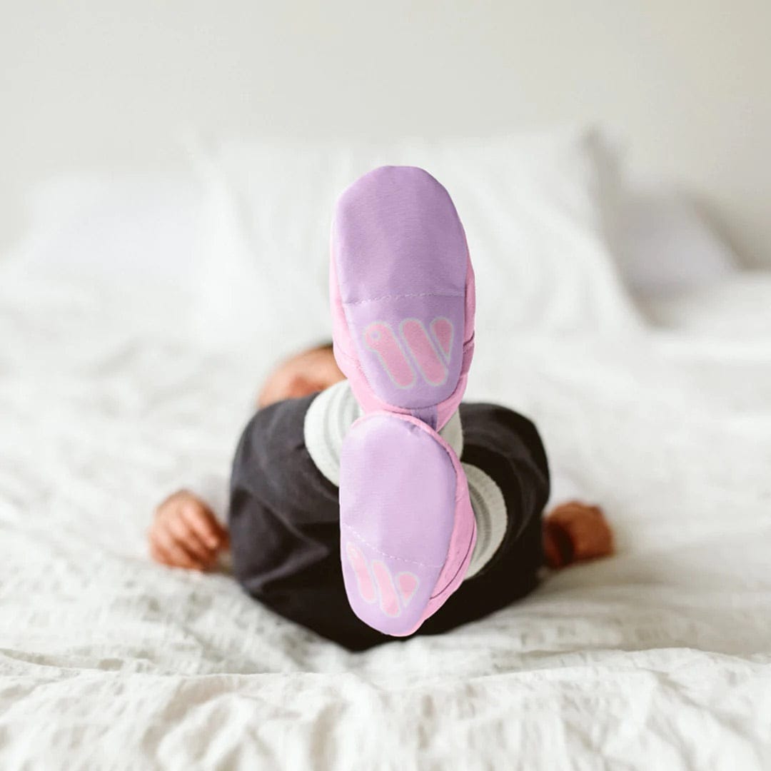 Woolybubs The Newbie Baby Shoe, Size 1 - Pink / Purple - NEW-01-1