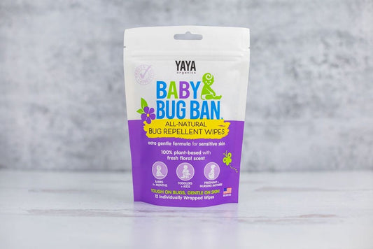 Yaya Organics Baby Bug Ban Repellent Wipes - 12 pack - BBBWIPE12