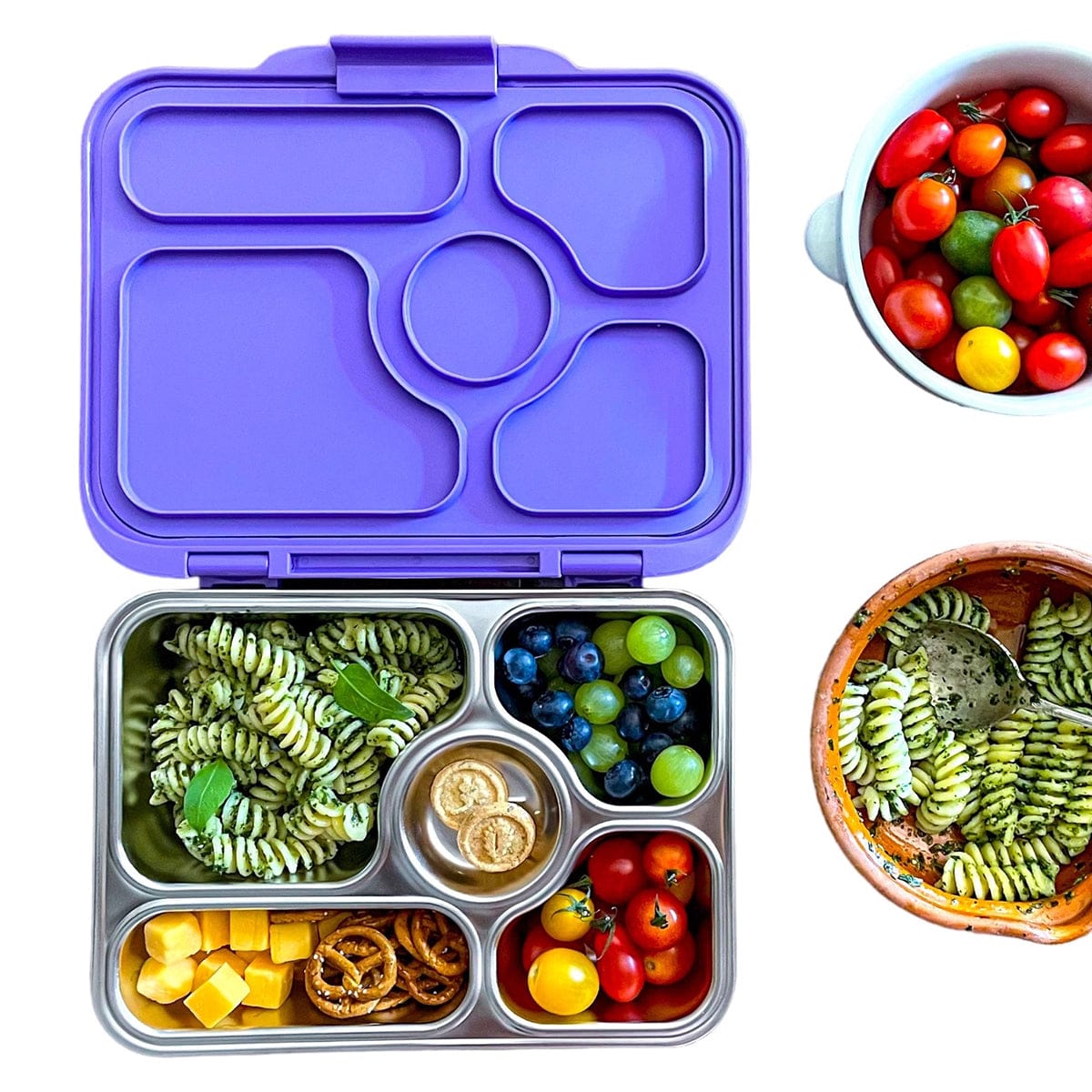 Yumbox Leakproof Bento Lunchbox, Presto Stainless Steel - Remy Lavender - RLPS202107