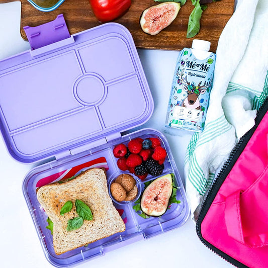 Yumbox Leakproof Bento Lunchbox, Tapas 4 Compartment - Ibiza Purple / Groovy Tray - IPIII2022024G