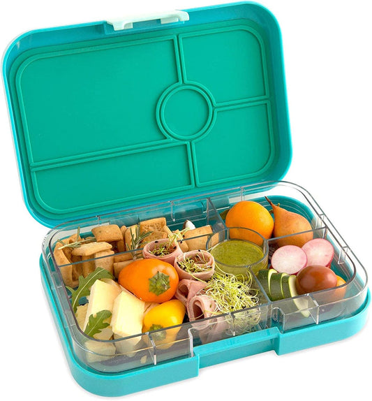 Yumbox Leakproof Bento Lunchbox, Tapas 5 Compartment - Antibes Blue / Bon Appetit Tray - ABIII201611B