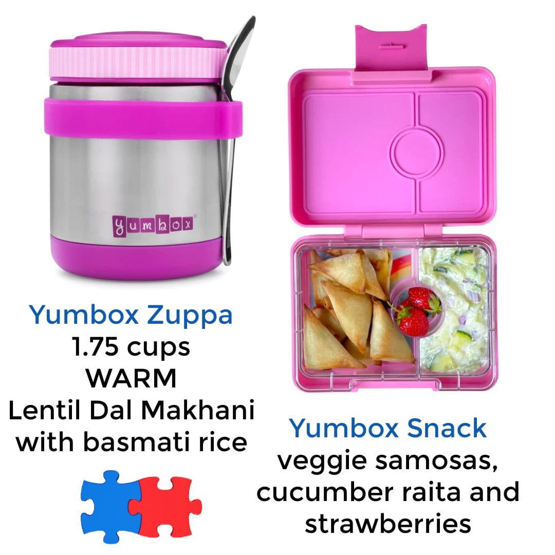 Yumbox Leakproof Bento Snack Box, 3 Compartment - Fifi Pink / Rainbow - FPSN202303R