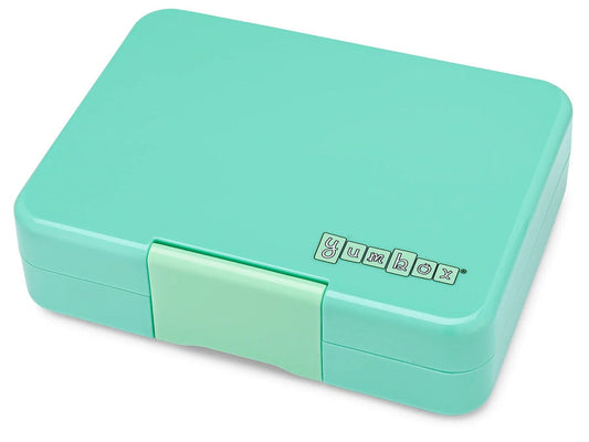 Yumbox Leakproof Bento Snack Box, 3 Compartment - Tropical Aqua / Rainbow - TASN202303R