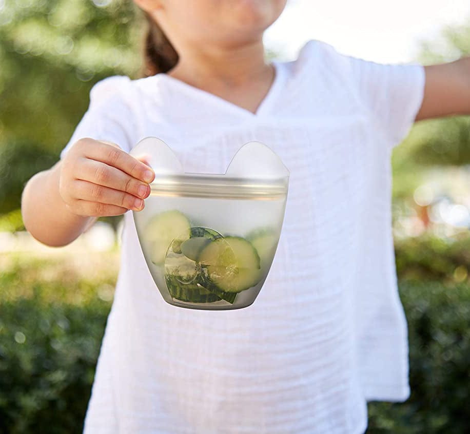 Zip Top Baby Snack Container - Dog - Gray