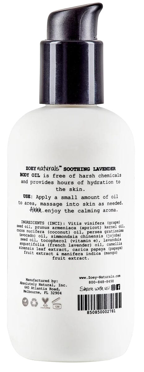 Zoey Naturals Body Oil - Soothing Lavender - F-ZN-00278