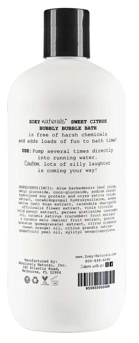 Zoey Naturals Bubbly Bubble Bath - Sweet Citrus - F-ZN-00269