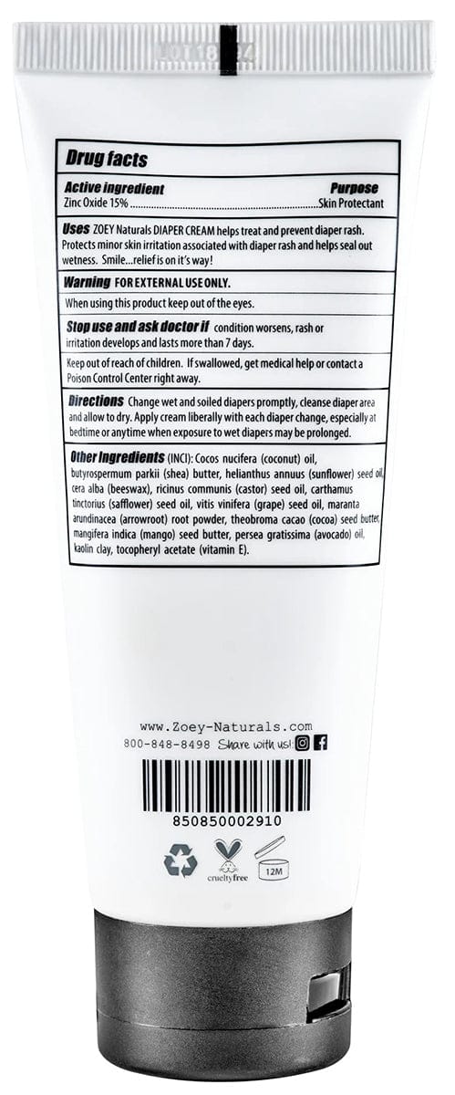 Zoey Naturals Diaper Cream - Fragrance Free - f-zn-00291