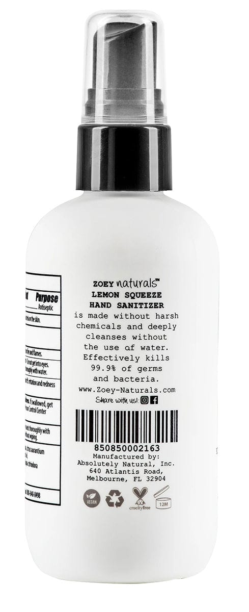 Zoey Naturals Hand Sanitizer - Lemon Squeeze - F-ZN-00216