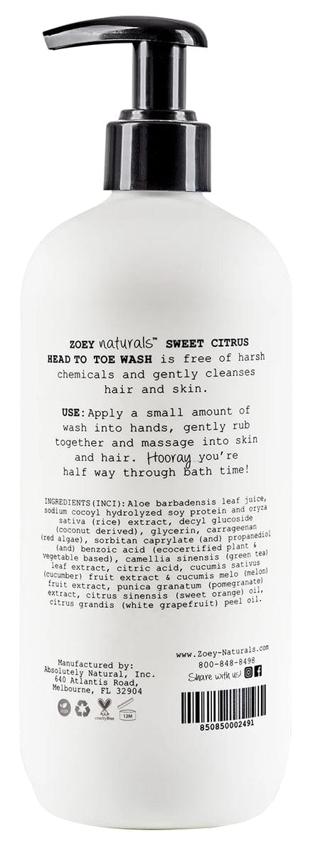 Zoey Naturals Head to Toe Wash - Sweet Citrus - F-ZN-00249