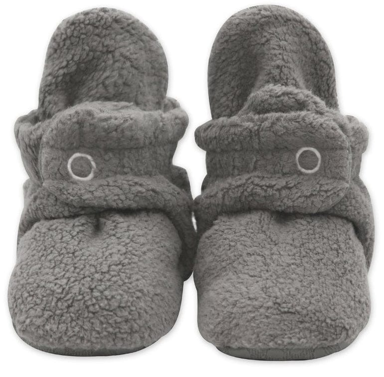 Zutano Cozie Fleece Gripper Baby Bootie - Gray, 12m - PFLG00-GRAY-N4