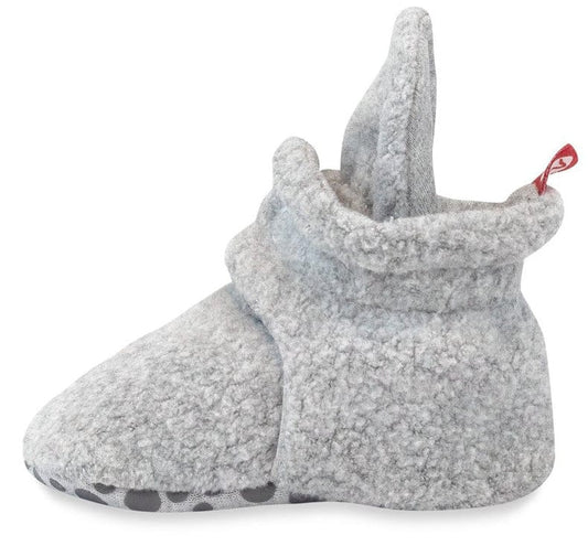 Zutano Cozie Fleece Gripper Baby Bootie - Heather Gray, 12m - PFLG00-GRHE-N4