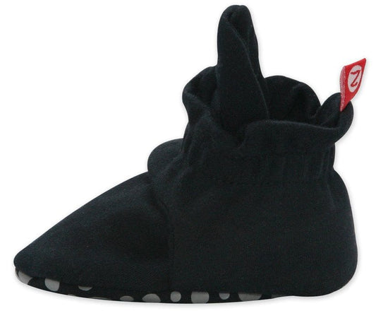 Zutano Organic Cotton Gripper Baby Bootie - Black, 6m - PG02-BLAC-N3