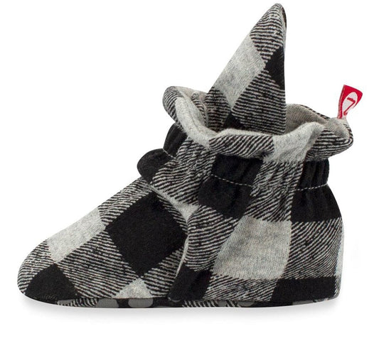 Zutano Organic Cotton Gripper Baby Bootie - Buffalo Check, 12m - P-CHBG-12M