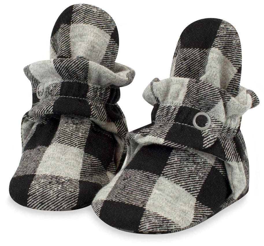 Zutano Organic Cotton Gripper Baby Bootie - Buffalo Check, 3m - P-CHBG-3M