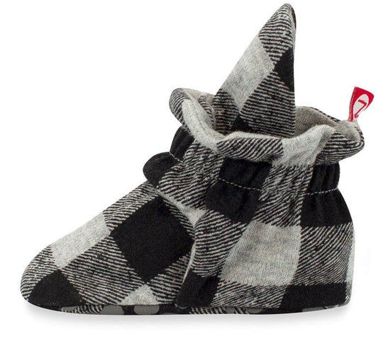Zutano Organic Cotton Gripper Baby Bootie - Buffalo Check, 6m - P-CHBG-6M