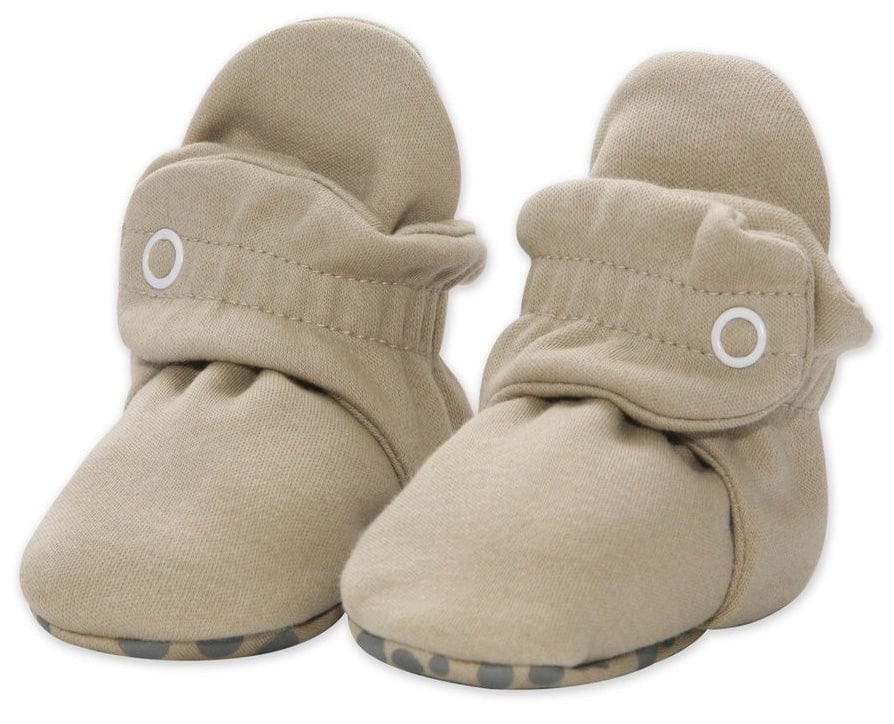 Zutano Organic Cotton Gripper Baby Bootie - Khaki, 12m - PG01-KHAK-N4