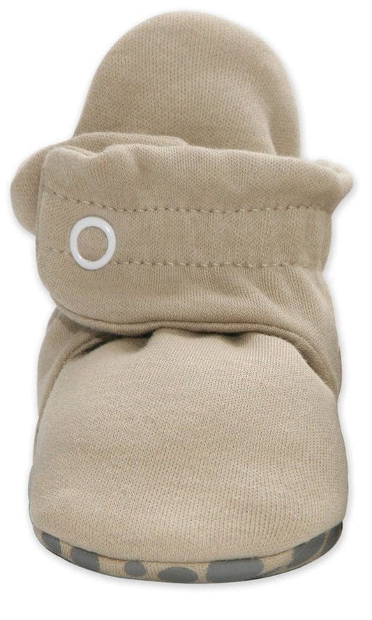 Zutano Organic Cotton Gripper Baby Bootie - Khaki, 12m - PG01-KHAK-N4