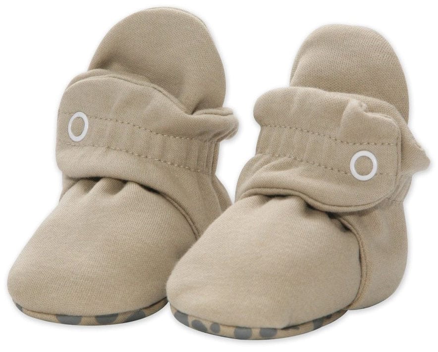 Zutano Organic Cotton Gripper Baby Bootie - Khaki, 3m - PG01-KHAK-N2