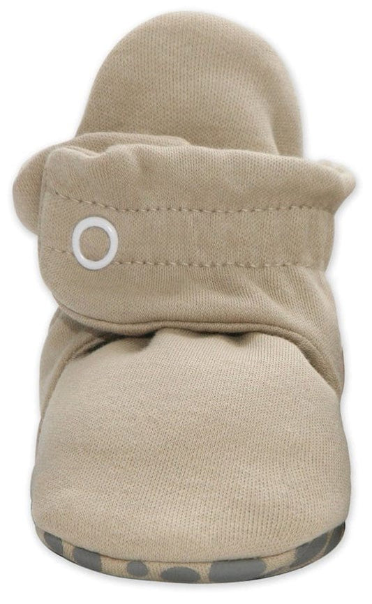 Zutano Organic Cotton Gripper Baby Bootie - Khaki, 3m - PG01-KHAK-N2