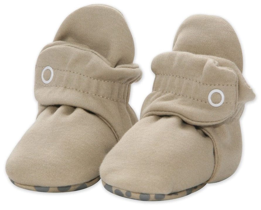 Zutano Organic Cotton Gripper Baby Bootie - Khaki, 6m - PG01-KHAK-N3