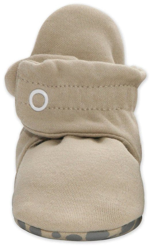 Zutano Organic Cotton Gripper Baby Bootie - Khaki, 6m - PG01-KHAK-N3