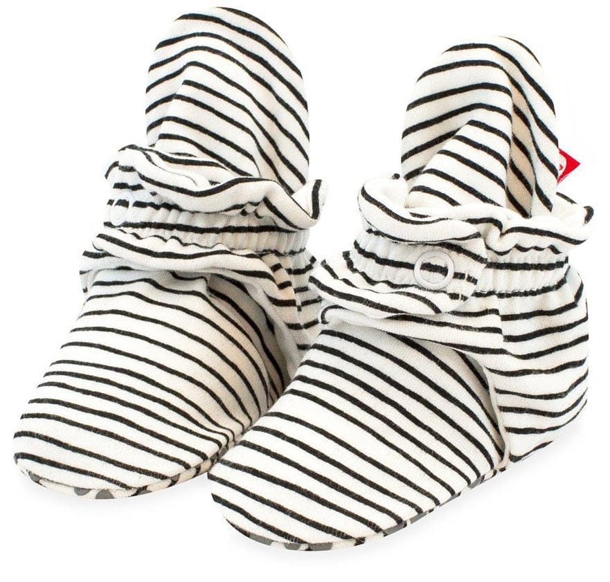 Zutano Organic Cotton Gripper Baby Bootie - Pencil Stripe, 6m - P-PSBW-6M