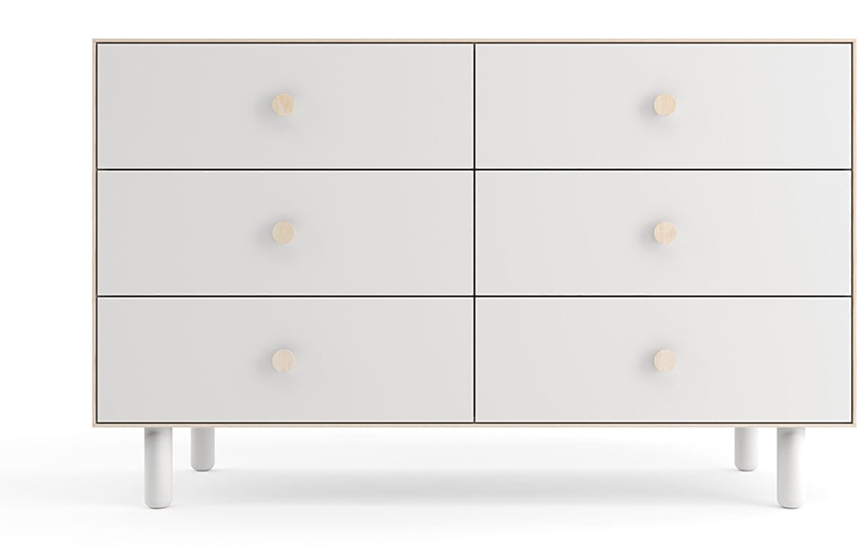 Oeuf 6 Drawer Dresser - Fawn - White/Birch - 1M6D-F-01
