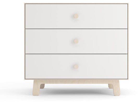 Oeuf 3 Drawer Dresser - Rhea - White/Birch