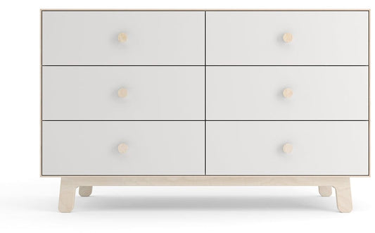 Oeuf 6 Drawer Dresser - Sparrow - White/Birch - 1M6D-S-01