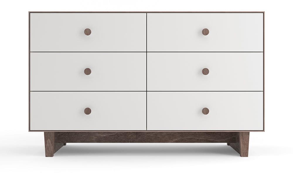 Oeuf 6 Drawer Dresser - Rhea - White/Walnut - 1M6D-R-02