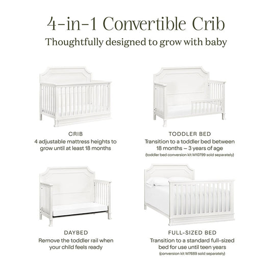Namesake Emma Regency 4-in-1 Convertible Crib - Warm White - M10701RW
