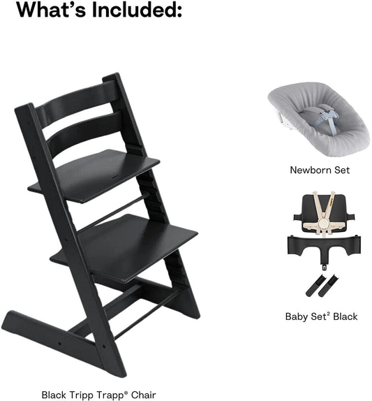Stokke Tripp Trapp High Chair2 and Newborn Set - Black - 661200