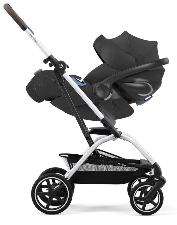 Cybex Eezy S Twist +2 V2 Compact Stroller + Aton G SensorSafe Travel System Bundle - Beach Blue / Moon Black - 522001727-522004777